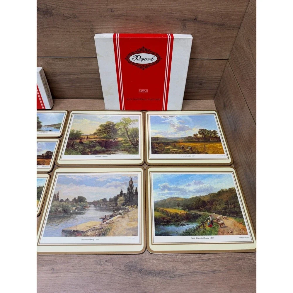 Pimpernel English Countryside Cork Backed Placemat and Coaster Sets - Vintage